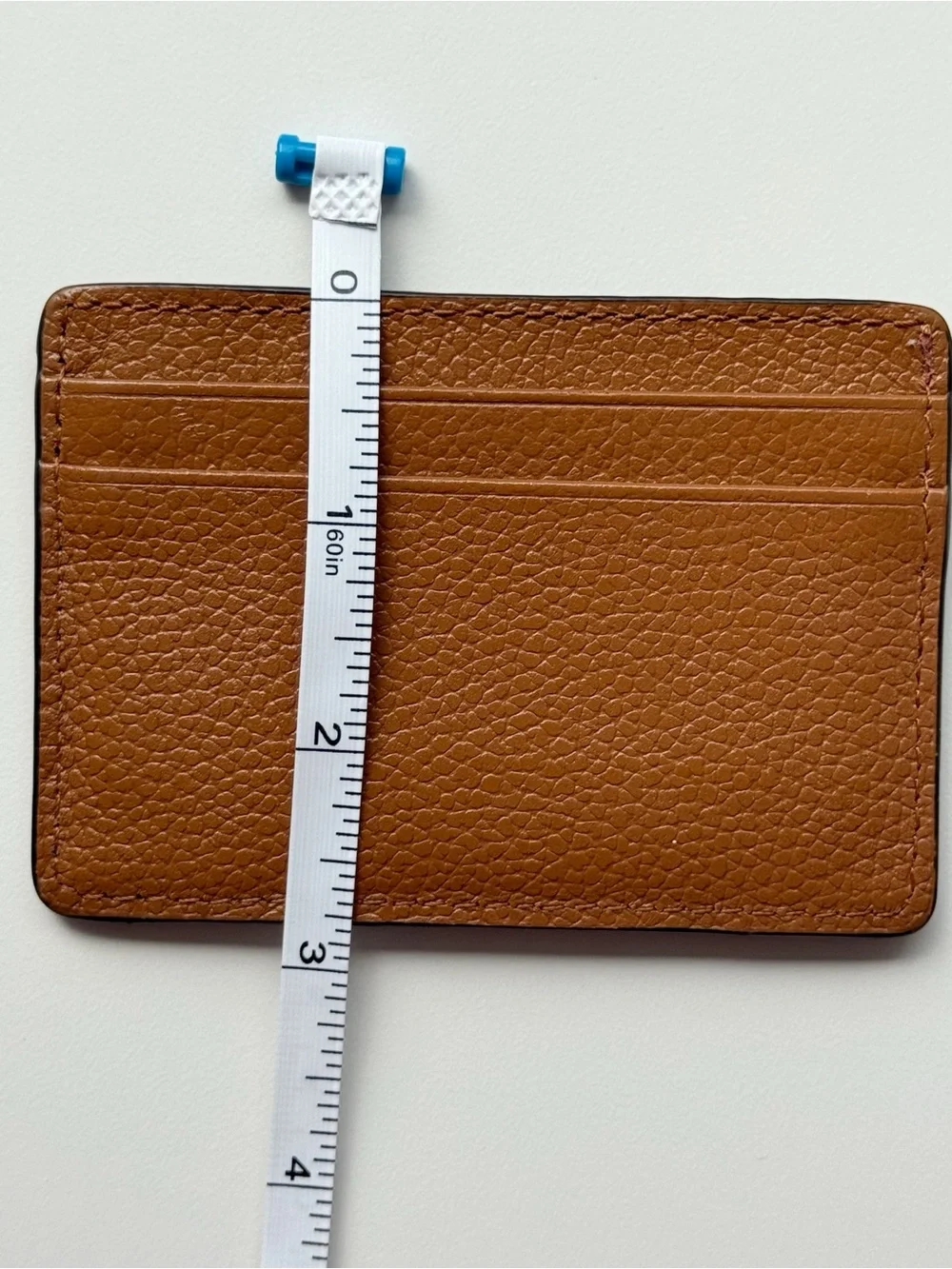 Michael Kors Tan Pebbled Leather Card Holder with Gold Logo